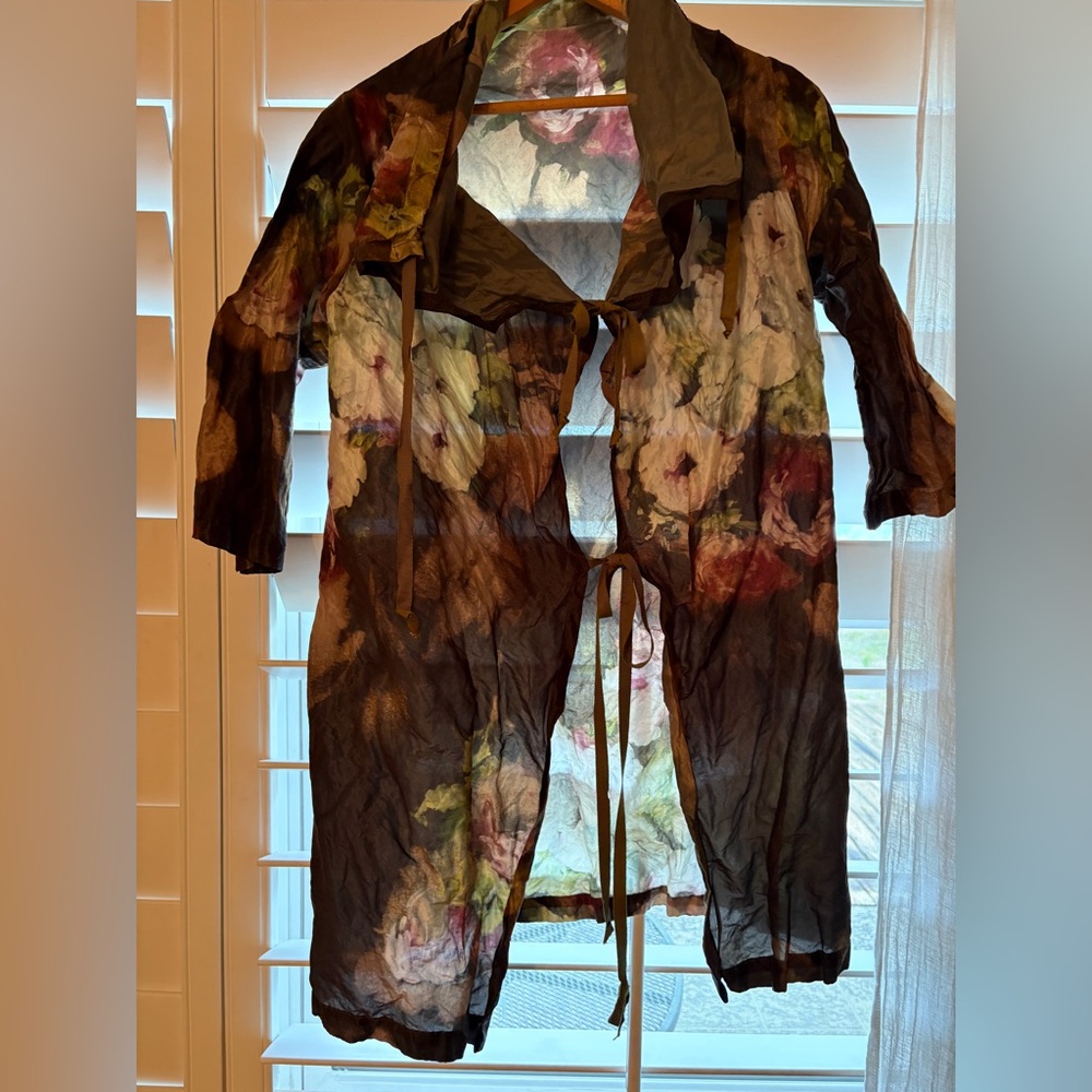 Bryn Walker Floral Hooded Sheer Layering Top